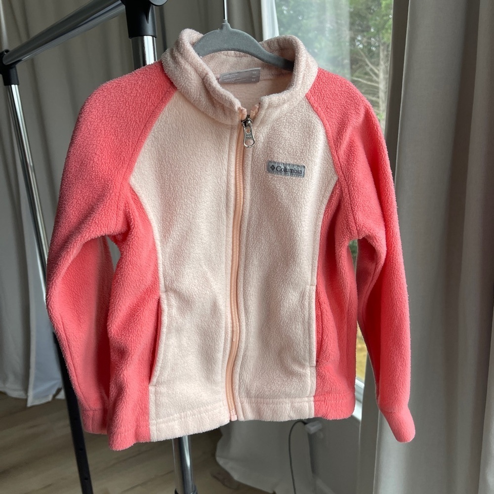 Columbia fleece 4Tsweater warm pink and salmon unique colors